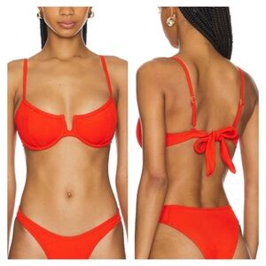 NEW L*Space Hunter Adjustable Underwire Bikini Top Pimento Large NWT RHHUT24